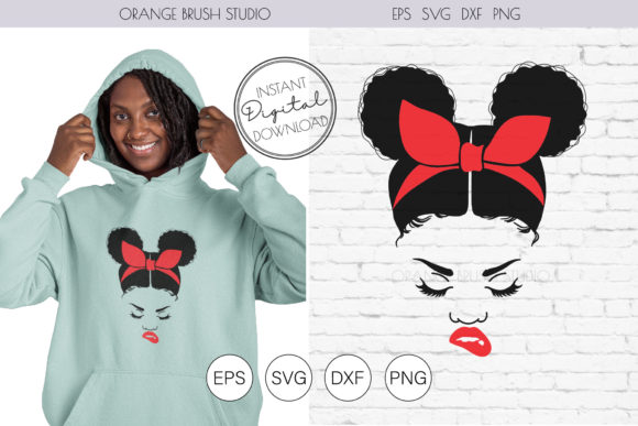 Black Girl Messy Bun SVG for Crafts and Graphics