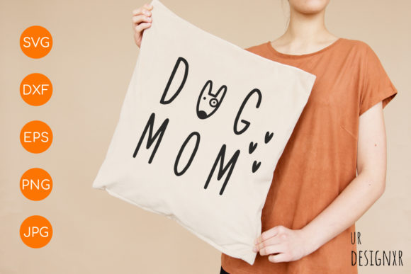 Dog Love Mom Doodle SVG Graphic for Crafts and Digital Design