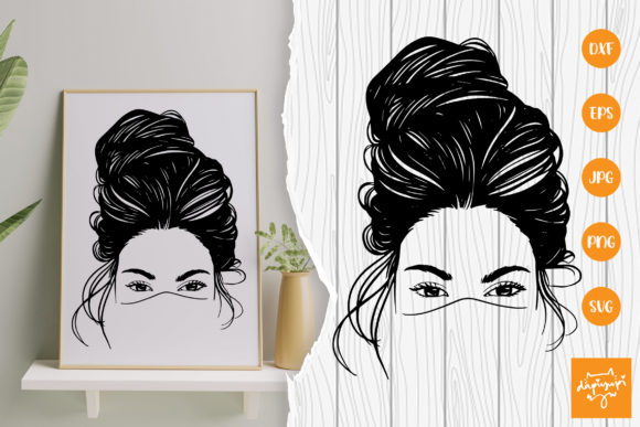 Messy Bun Mom Life SVG for Crafts and Graphics
